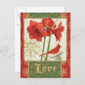 Thuis voor Kerstmis Amaryllis Love Feestdagenkaart (Voorkant / Achterkant)