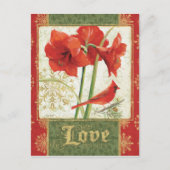 Thuis voor Kerstmis Amaryllis Love Feestdagenkaart (Voorkant)