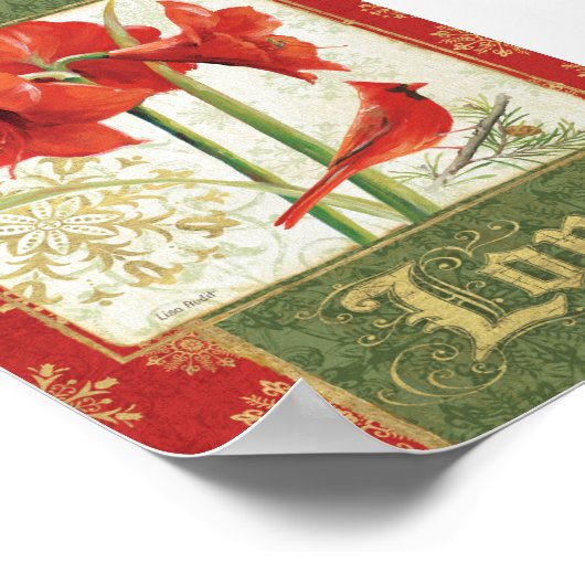 Thuis voor Kerstmis Amaryllis Love Poster (Hoek)