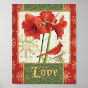 Thuis voor Kerstmis Amaryllis Love Poster