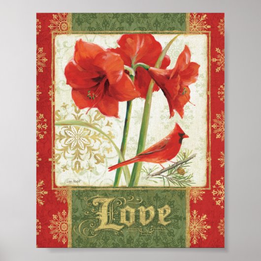 Thuis voor Kerstmis Amaryllis Love Poster (Voorkant)
