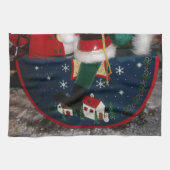 Thuis voor Kerstmis de nieuwste geweldige, coole k Theedoek (Horizontaal)