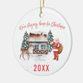 Thuis voor Kerstmis | Funny 2020 Herdenking Keramisch Ornament (Links)