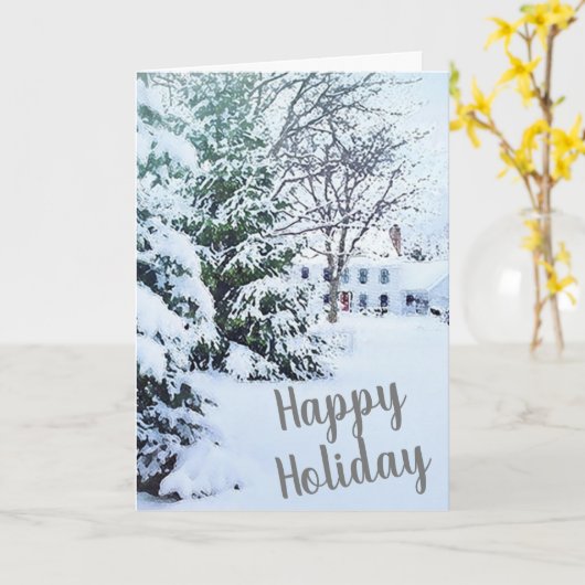 Thuis voor Kerstmis Kaart (Gele Bloem)