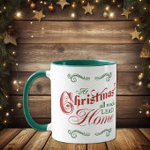 Thuis voor Kerstmis Mok