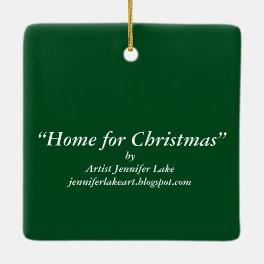 "Thuis voor Kerstmis" Ornament (Achterkant)