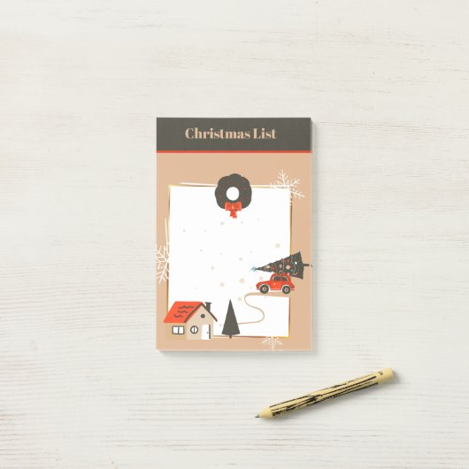 Thuis voor kerstpost-It Notes (Op bureau)