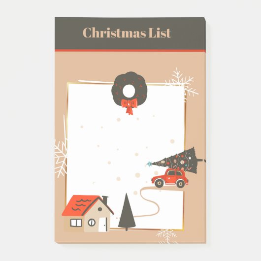 Thuis voor kerstpost-It Notes (Voorkant)