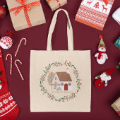 Thuis voor kerstwinkels met Feestdagen Tote Bag