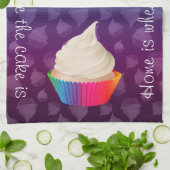 Thuis waar de Cake Cute Cupcake Kitchen Art is Theedoek (Gevouwen)