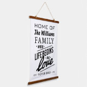 Thuis waar het leven begint en liefde nooit eindig hangend wandkleed (Gebogen)