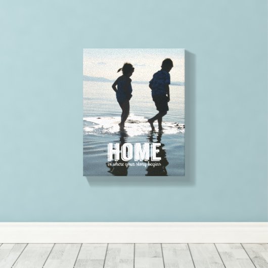 Thuis, waar je artikel begint met het fotocanvas v canvas afdruk (Insitu (Houten vloer))