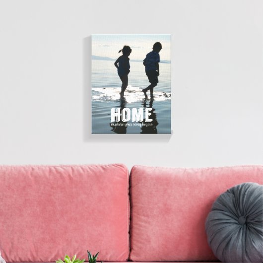 Thuis, waar je artikel begint met het fotocanvas v canvas afdruk (Insitu (Woonkamer))