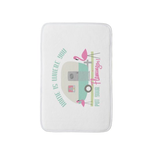 Thuis waar je je Flamingos Bath Mat (Voorkant Verticaal)
