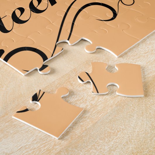 Thuis waar Liefde familienaam en Initialen is Legpuzzel (Zijkant)