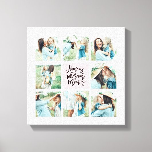 Thuis waar mama Collage is Canvas Afdruk (Voorkant)