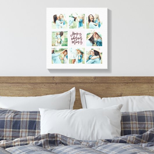 Thuis waar mama Collage is Canvas Afdruk (Insitu (Slaapkamer))