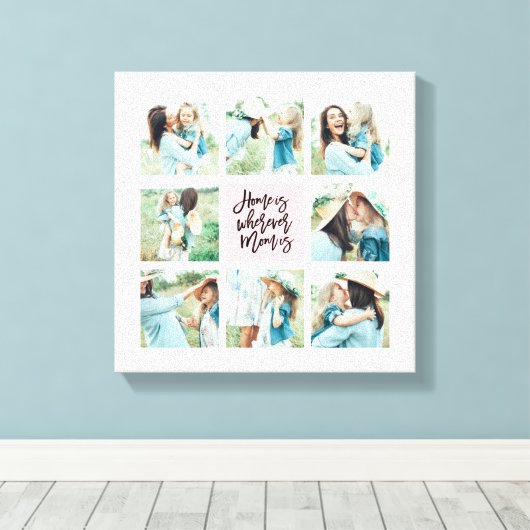 Thuis waar mama Collage is Canvas Afdruk (Insitu (Houten vloer))