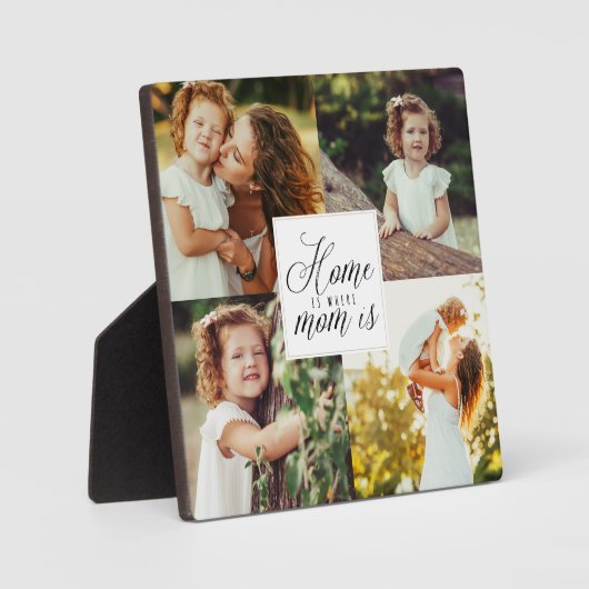 Thuis waar mama is - 4 Foto Collage White Fotoplaat (Voorkant)
