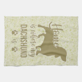 Thuis waar mijn Dachshund is - Doxie Teckel Lover Theedoek (Horizontaal)