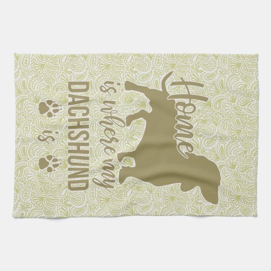 Thuis waar mijn Dachshund is - Doxie Teckel Lover Theedoek (Horizontaal)