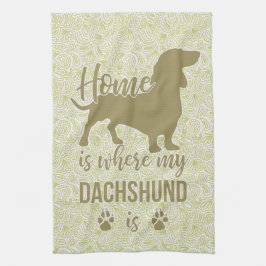 Thuis waar mijn Dachshund is - Doxie Teckel Lover Theedoek