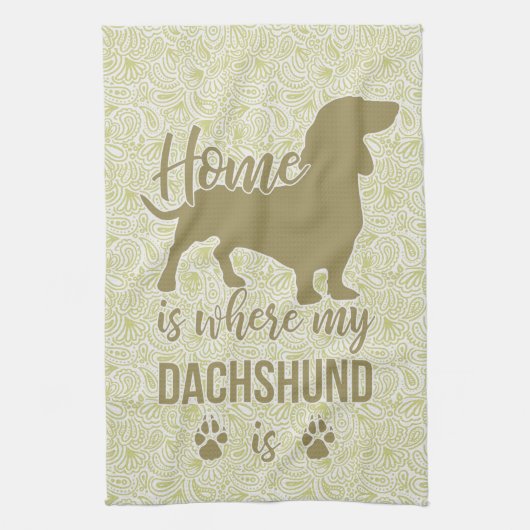 Thuis waar mijn Dachshund is - Doxie Teckel Lover Theedoek (Verticaal)