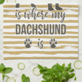 Thuis waar mijn Dachshund is - Doxie Teckel Lover Theedoek (Gevouwen)