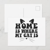 Thuis waar mijn kat grappig is... briefkaart (Voorkant / Achterkant)