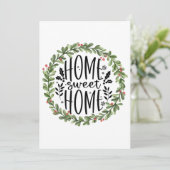 Thuis - Waterverf met startpunt - Wreath Feestdagenkaart (Staand voorkant)