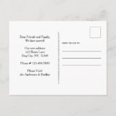 Thuis we hebben familiepoot verplaatst aankondigingskaart (Achterkant)