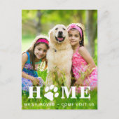 Thuis we hebben familiepoot verplaatst aankondigingskaart (Voorkant)