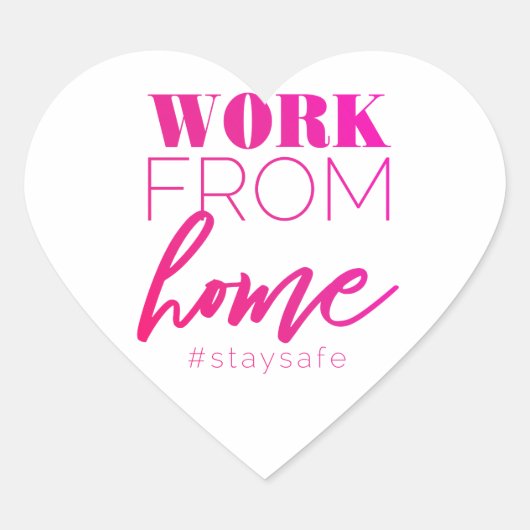 Thuis werken hart sticker (Voorkant)