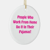 Thuis werken in je pyjama keramisch ornament (Rechts)