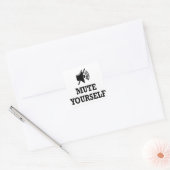 thuis werken, je stopt, stom jezelf vierkante sticker (Envelop)