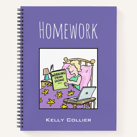 Thuis werken, met naam van eigenaar notitieboek (Voorkant)