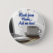 Thuis werken ronde button 5,7 cm (Voorkant)