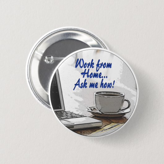 Thuis werken ronde button 5,7 cm (Voorkant /achterkant)