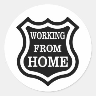Thuis werken ronde sticker