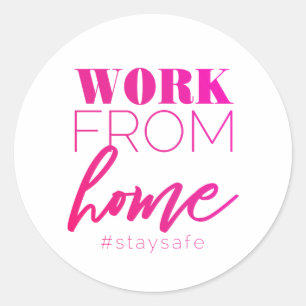 Thuis werken ronde sticker