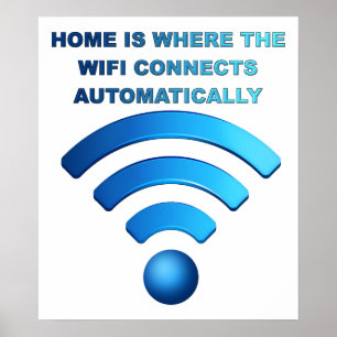 Thuis Wifi Grappige Poster