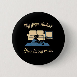 Thuis Yoga Actieve kleding Mijn yogastudio Je woon Ronde Button 5,7 Cm