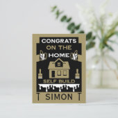 Thuis Zelf Gebouwd Gefeliciteerd Kaart (Staand voorkant)