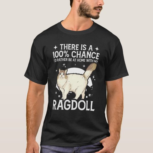 Thuis zijn met mijn Ragdoll kat T-shirt (Voorkant)