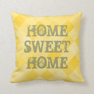 Thuis, zoet, geel mozaïektegels, kussen weggooien