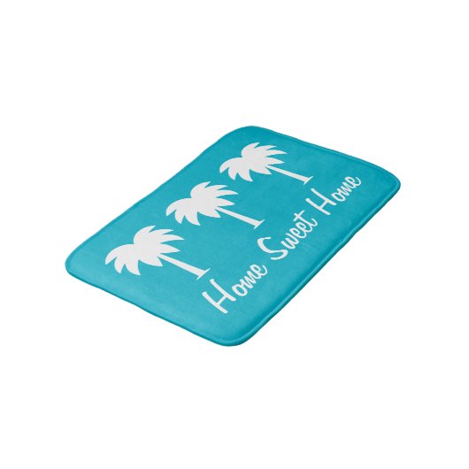 Thuis zoet "home blue palm"-slipbadmat badmat (Gekanteld)