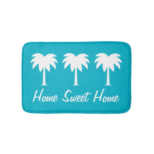 Thuis zoet "home blue palm"-slipbadmat badmat (Voorkant)
