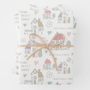 Thuis zoet thuis inpakpapier vel
