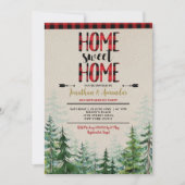 Thuis zoet thuis Winter Houthakkershuis Housewarmi Kaart (Voorkant)