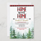 Thuis zoet thuis Winter Houthakkershuis Housewarmi Kaart (Voorkant)